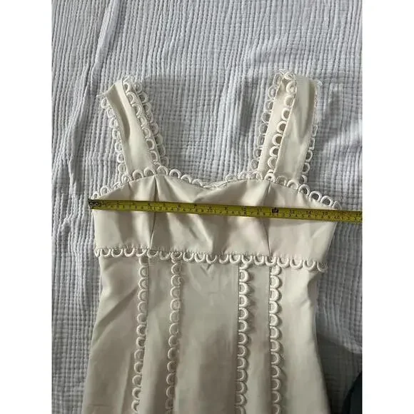 Anthropologie x BHLDN - White Sleeveless Midi Dress with Scalloped Edges, Size S - Picture 12 of 12